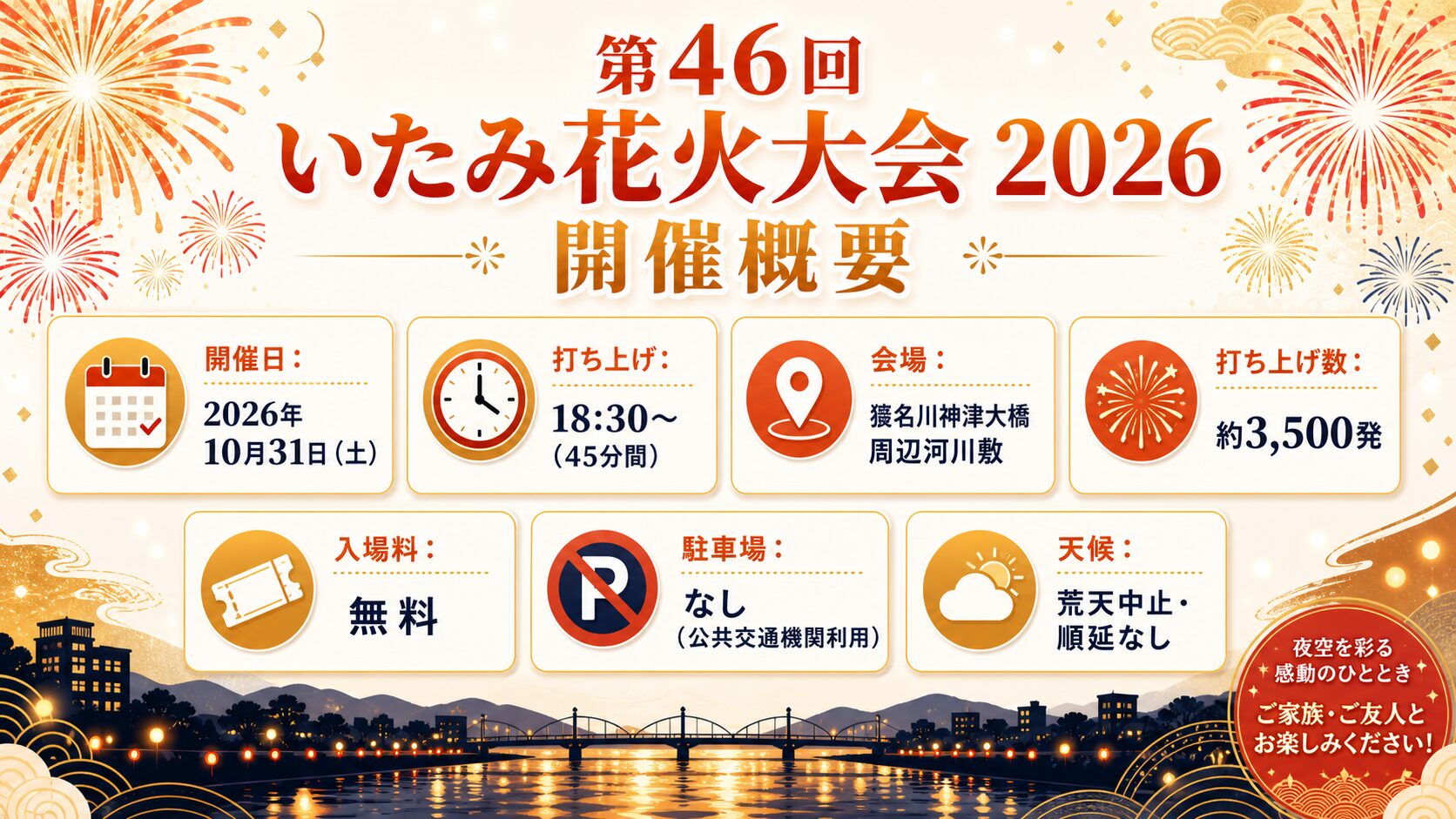 いたみ花火大会2026 開催概要インフォグラフィック