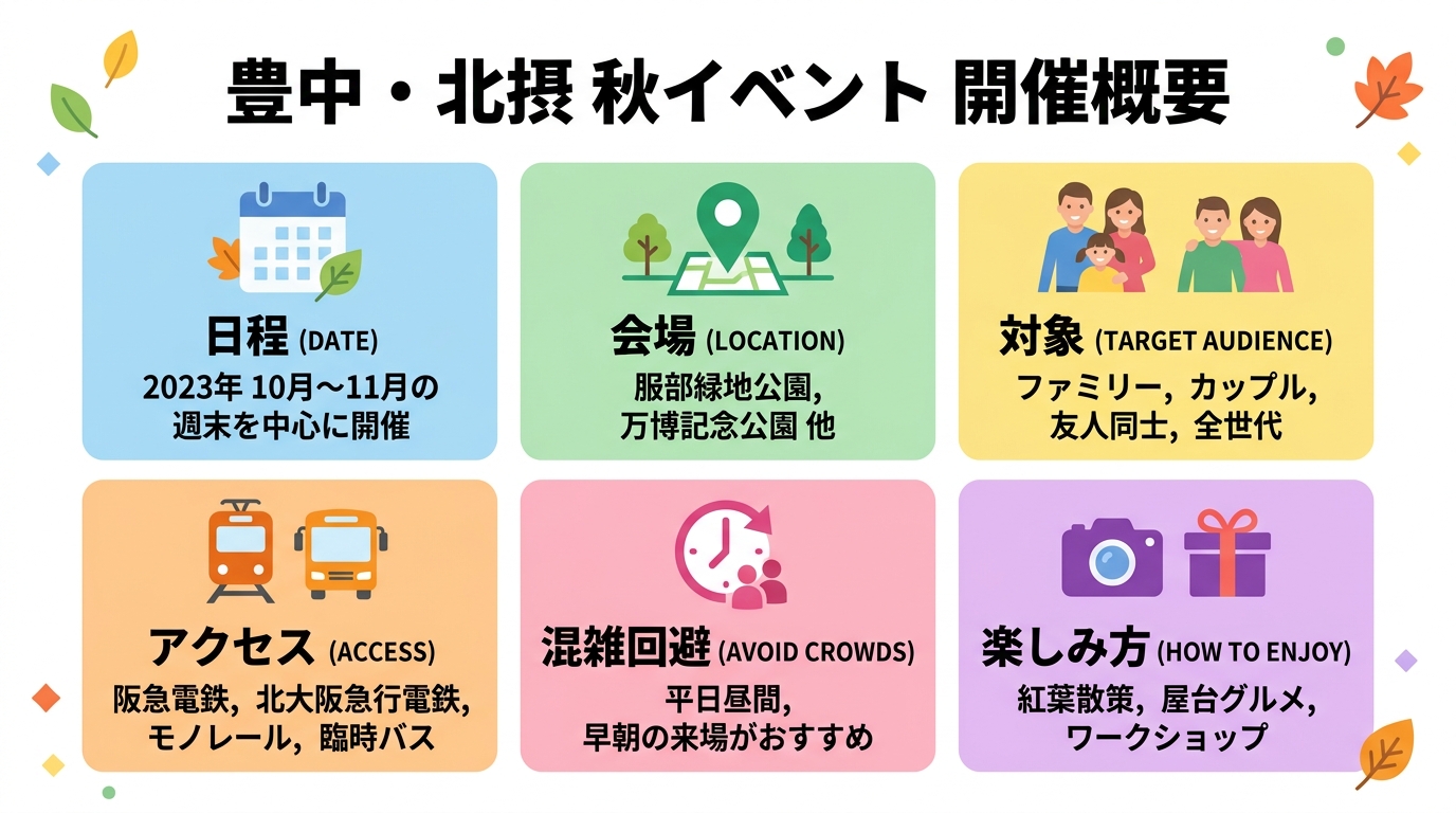 秋イベントの開催概要を整理したインフォグラフィック
