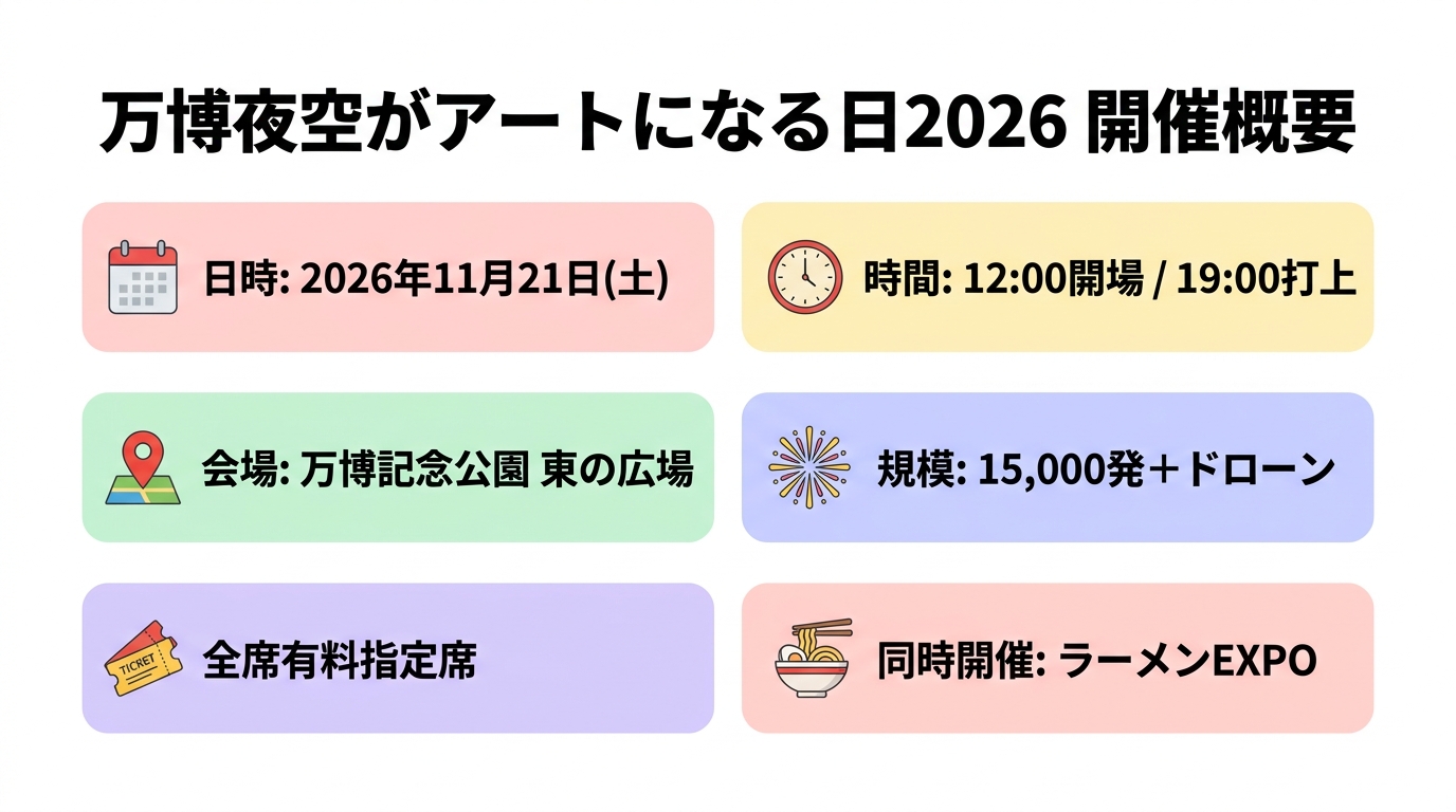 万博夜空がアートになる日2026 開催概要インフォグラフィック