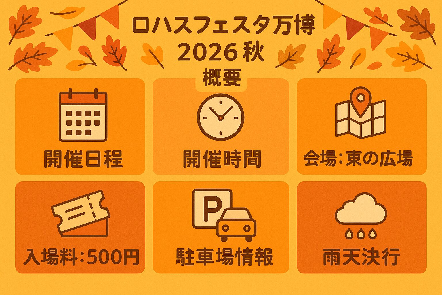 ロハスフェスタ万博2026秋の開催日時・チケット・会場インフォグラフィック
