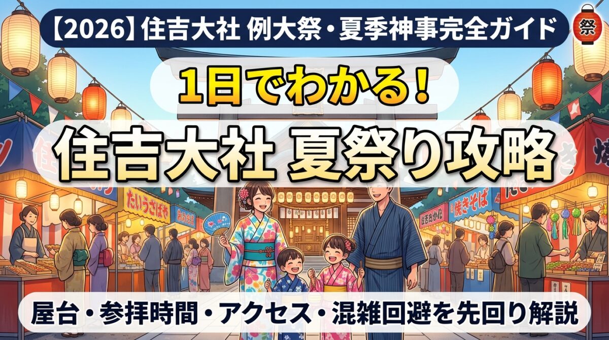 住吉大社の夏祭りを表現したアイキャッチ